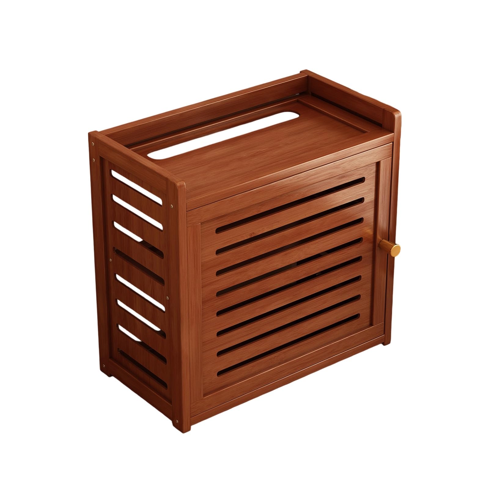 Caja De Almacenamiento WiFi De Bambú, Mueble Organizador De Cables Y Regleta, para hogar y Oficina(40 * 28 * 43cm/15.8 * 11 * 16.9in)