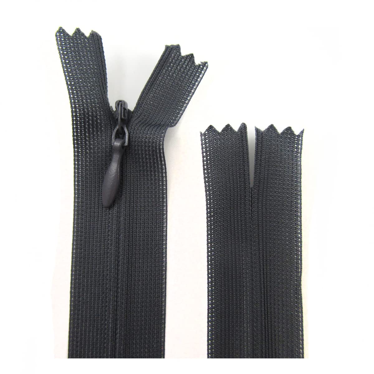 Pack of 10 Concealed No.3 Invisible Nylon ZIPS *19 Colours * 8 Sizes * Closed END Zip Sewing Repairs (Grey NZ312, 16 Inch)