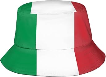 Cute Italy Italian Flag Bucket Hat Italia Italy Fisherman Hat Sun Protection Hat for Summer Outdoor Traveling
