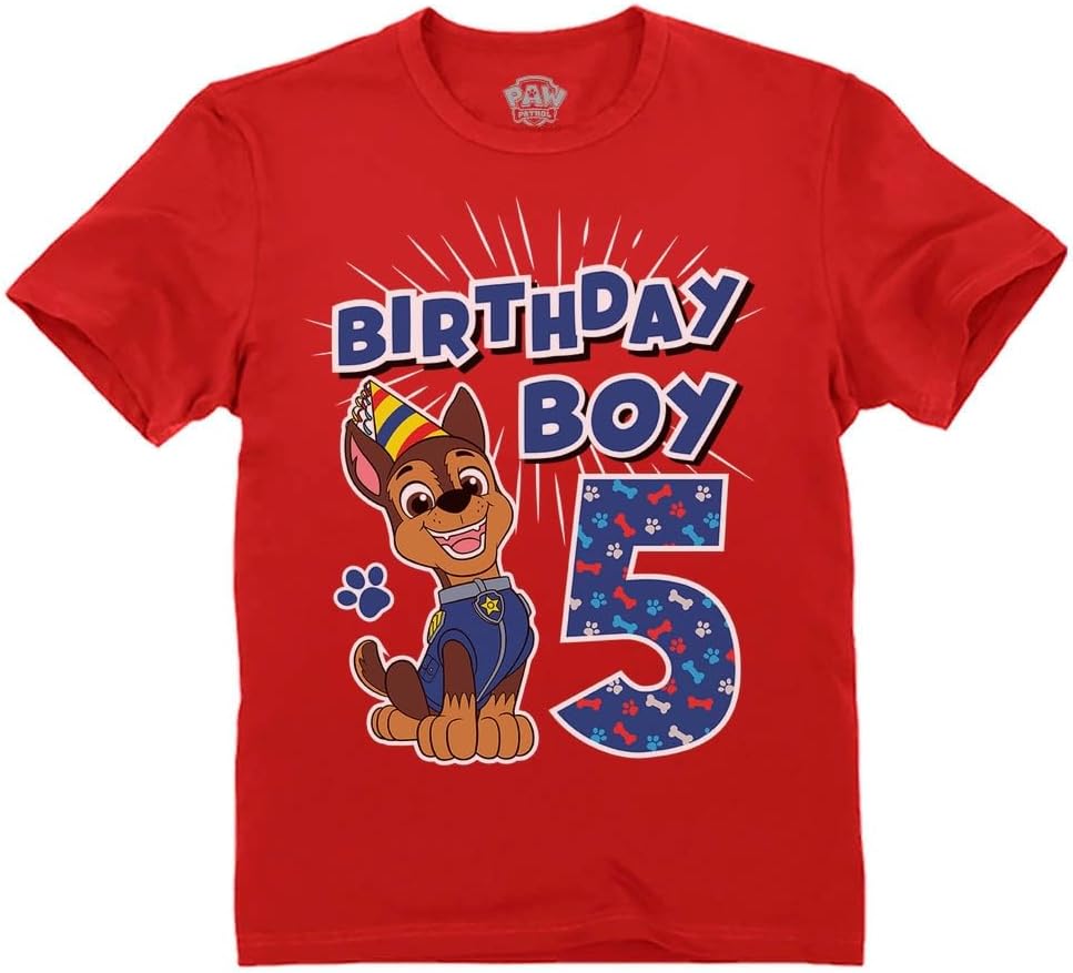 Chase 4th Birthday Shirt for Boys - Toddler Paw Patrol Party Outfit - T-Shirt Gift for 4 Year Old