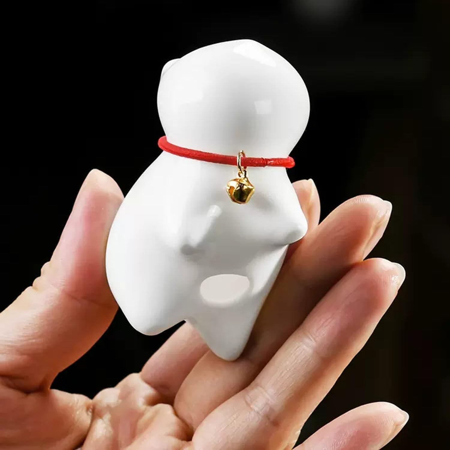 figurki zwierzątek， Uroczy biały kotek ceramiczna figurka zestaw do herbaty akcesoria statua ceremonia herbaty biurko zwierzę, zwierzę ozdoba prezenty