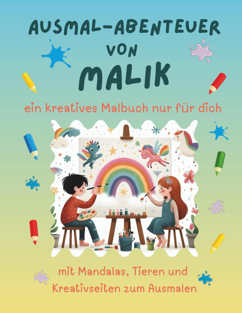Ausmal-Abenteuer von Malik: Personalisiertes Malbuch für kreative Kinder mit Tieren, Natur, Mandalas & Mitmach-Seiten | 32 Seiten Ausmalspaß | ... für Malik (Personalisierte Ausmal-Abenteuer)