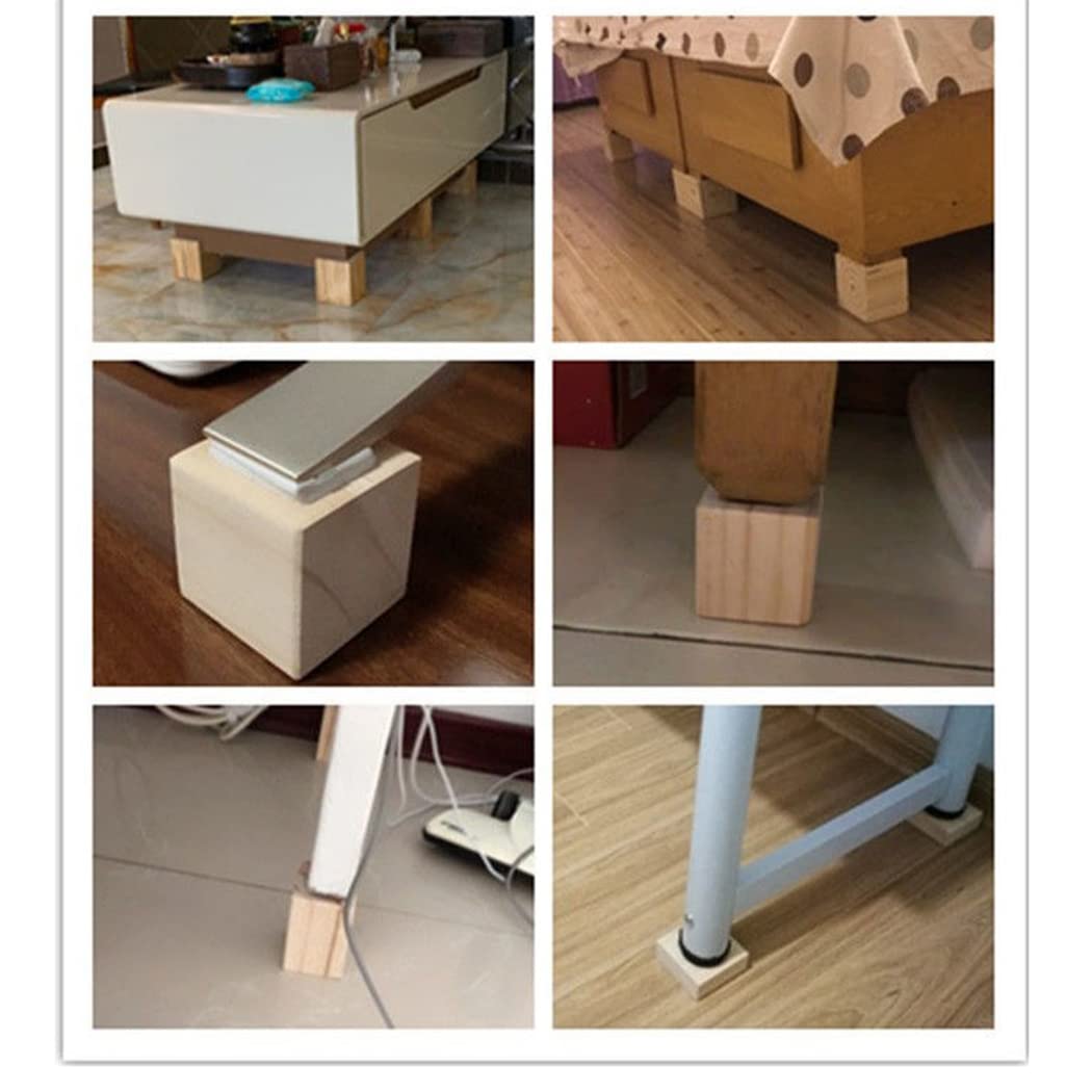 12x12cm Möbelerhöher Betterhöhung Tischerhöher Wird Verwendet um die Höhe von Bett Sofa Schrank und Stuhl zu Erhöhen 4 Stück (20cm)