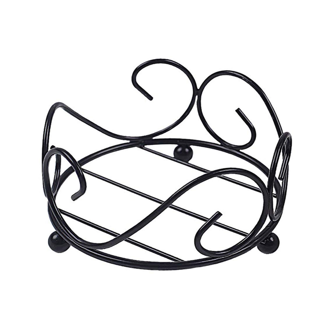 NOVAGRI 4.5” Coaster Holder Round, Black Iron Metal Coaster Holders without Coasters, Hold for 1