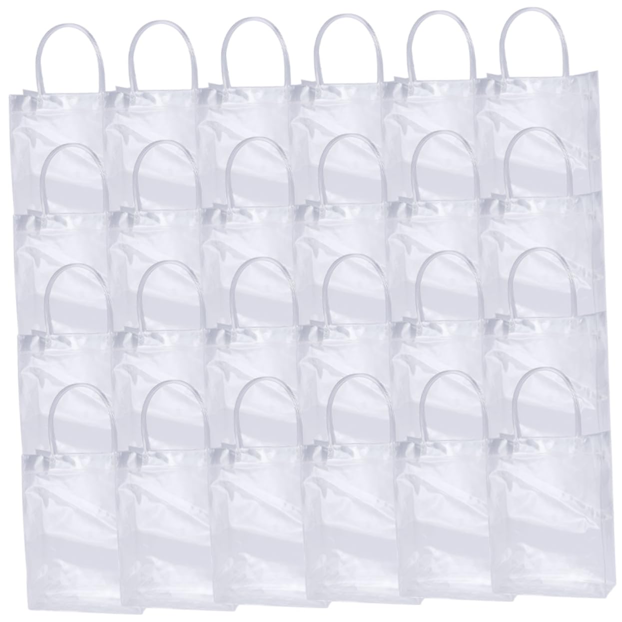 OUNONA 24 Bolsas Transparentes de Pvc Asas Prácticas y Reutilizables para Embalaje y Envoltorio de Regalos, Tamaño Adecuado para Packaging