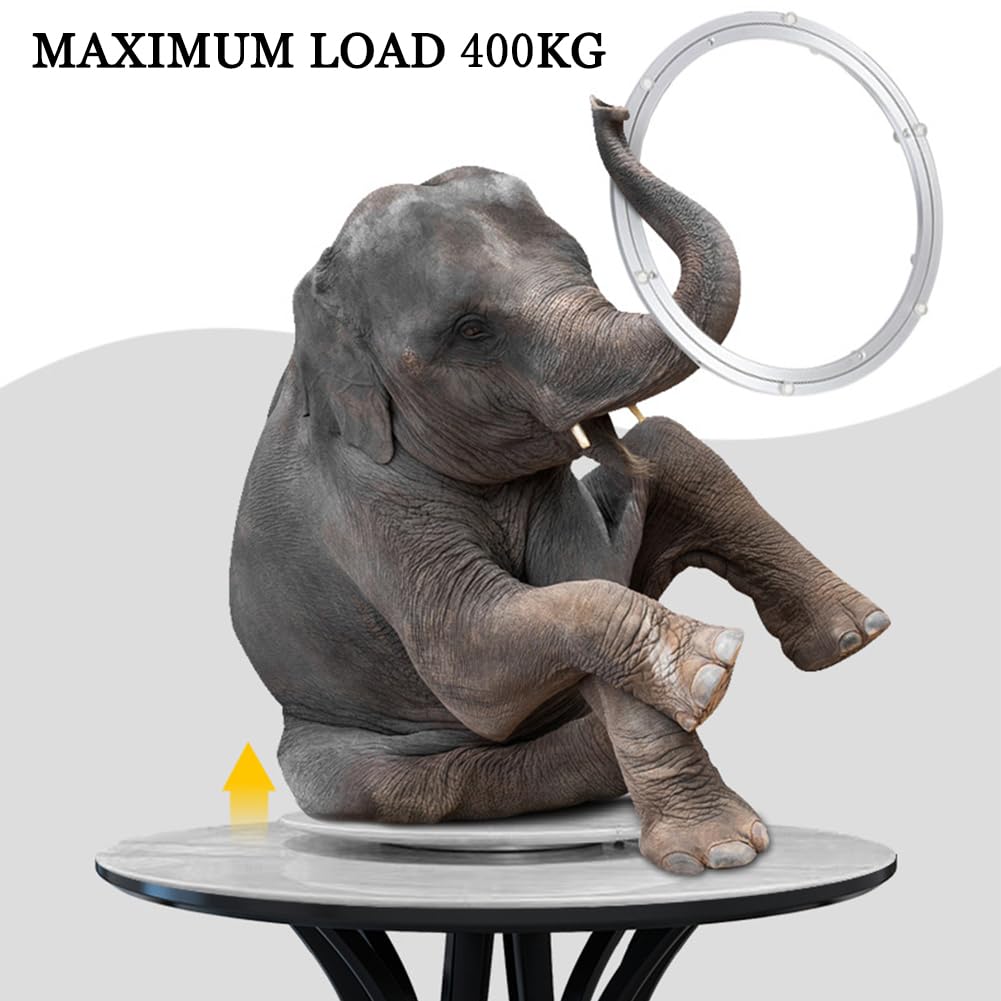Cuscinetti Giradischi Cuscinetto per Giradischi Girevole Silenzioso Lega Alluminio Resistente per Rotondo Tavolo, Carico Massimo 400kg,Argento,14in/35cm