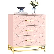 GarveeHome Dresser for Bedroom with 8 Drawer, TV Stand Dressers Chest of Drawers Large Wood Dresser for Storage and Organization (Pink)