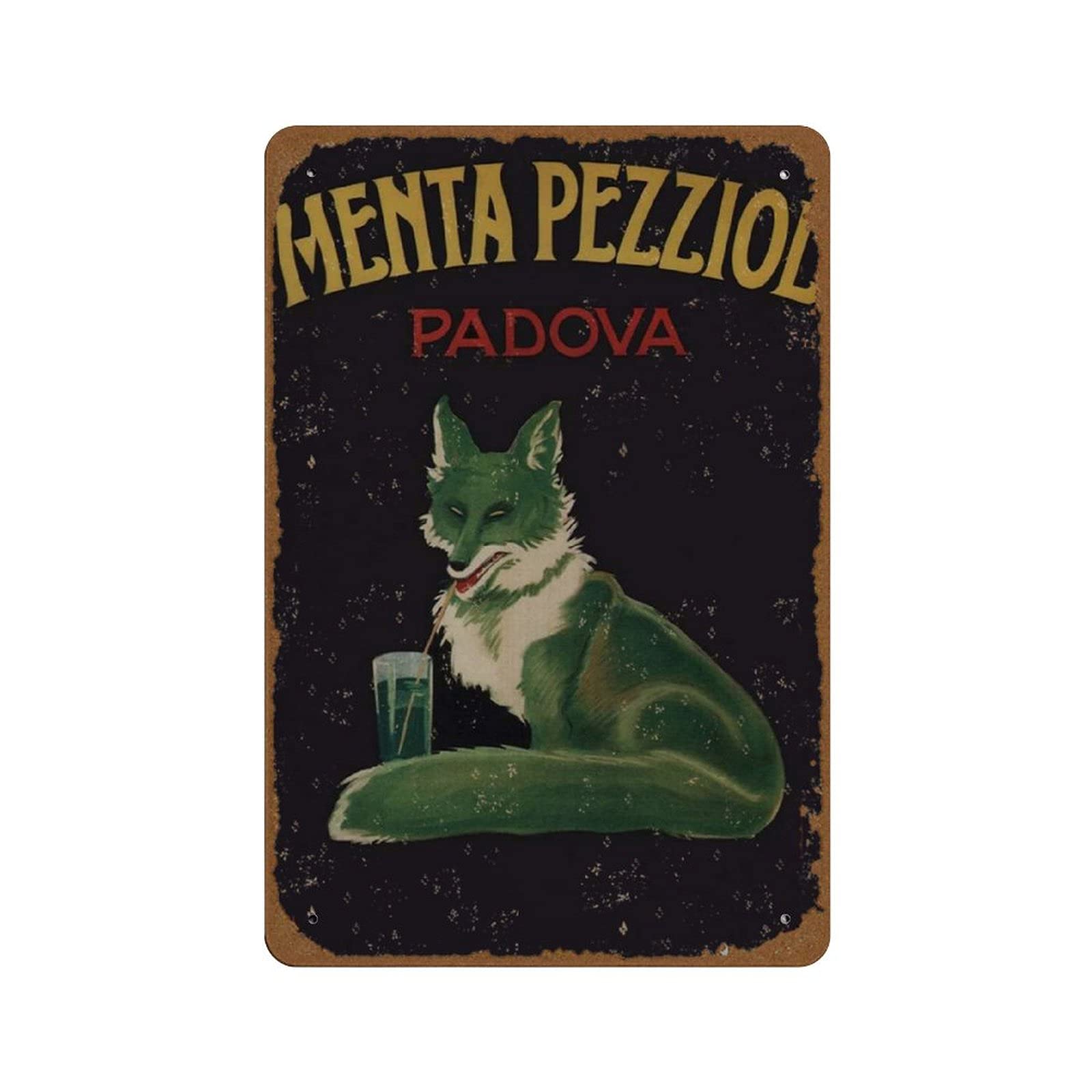 peiyeety Menta Pezziol Italy 1922 Vintage Beers Wines & Spirits Art Deco Poster Novelty 8x12 Tin Sign Metal Poster Wall Funny Man Cave Cool Wall Door Plaque New Warning Sign Aluminum Metal Tin Sign