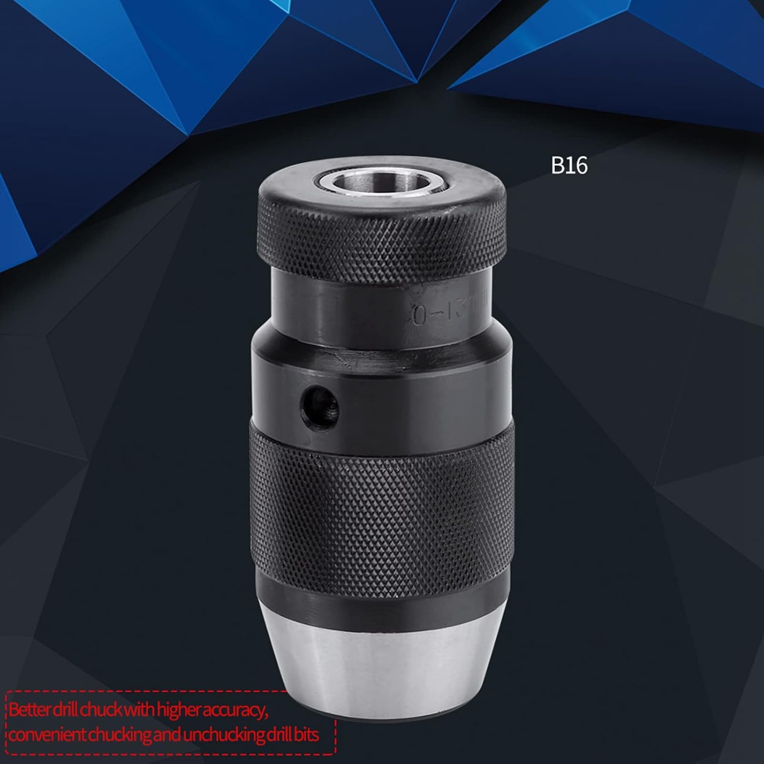 Drill Press Chuck, 1/2" Steel Keyless Drill Chuck, 0-13mm Clamping Capacity B16 Lathe Chuck Self Tightening for Lathe Electric Drill