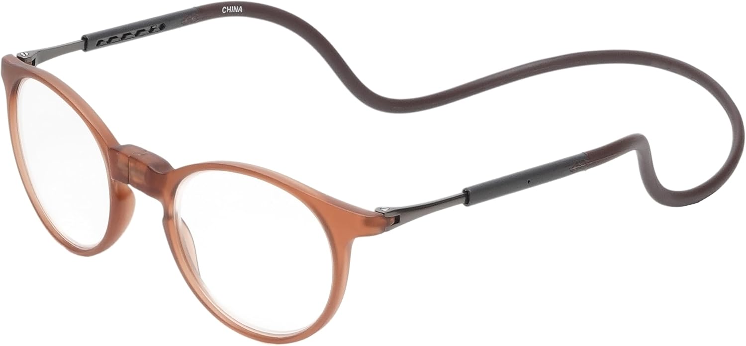 Calabria SP04 Snap Magnetic Reading Glasses Blue Light Blocking Adjustable Temples Around Neck Hanging Readers Computer Work
