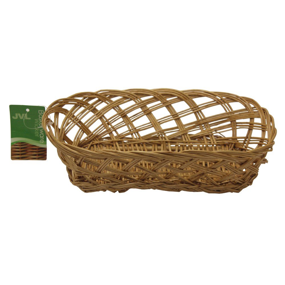 JVL 25.5 x 15.5 cm Steamed Willow Open Weave Basket, Brown - Image 2
