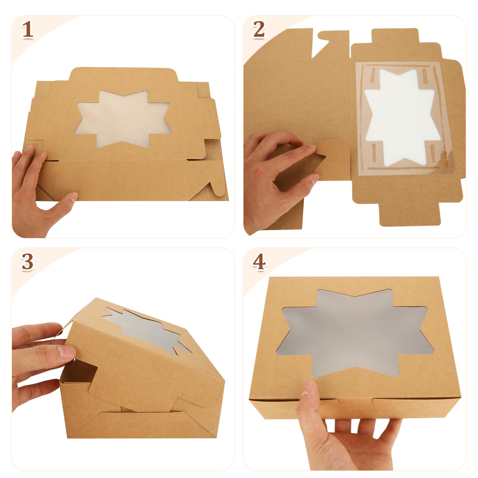 50 Pezzi Scatola di Carta Kraft Marrone Scatole Regalo