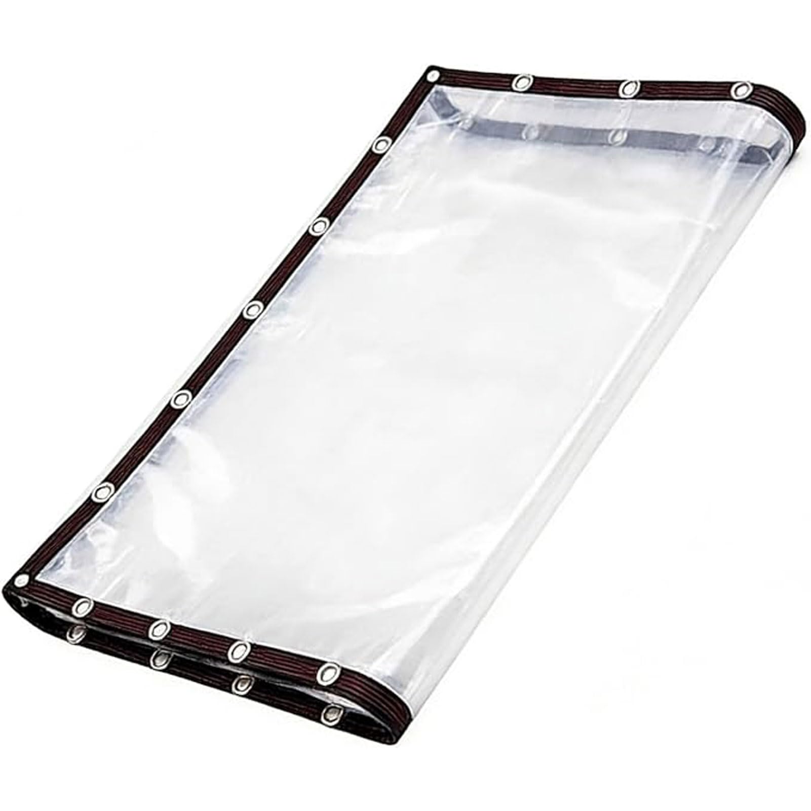 Clear Tarp with Grommets, Waterproof Clear PE Tarpaulin, Reusable Foldable Sheet for Garden Tools, Vehicles, Firewood, Balcony, Greenhouse, Camping Equipment (1x4m)
