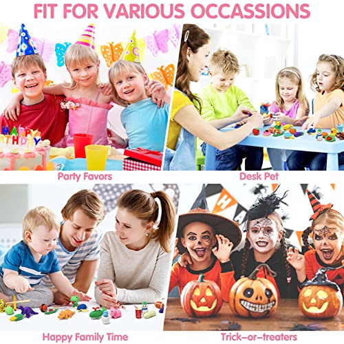 Umiku 100 Pack Animal Pencil Erasers 3D Desk Pet For Kids Mini Puzzle Take Apart Eraser Student Classroom Prizes Rewards Easter Egg Fillers Treasure Box Back To School Supplies Kid Party Favors Gift #TOP3