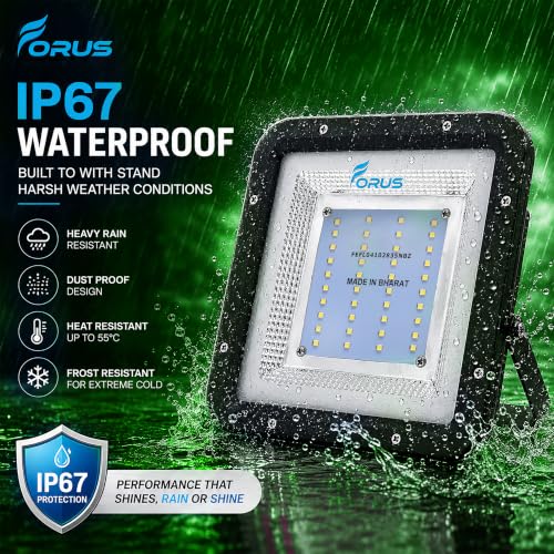 Image of Forus 30W Green Color Flood Light Outdoor LED Waterproof Decorative Focus Lamp for Home Garden Events Security Terrace Landscape Pathway Building Festival Stage Party Celebration Lighting - 1 Pc