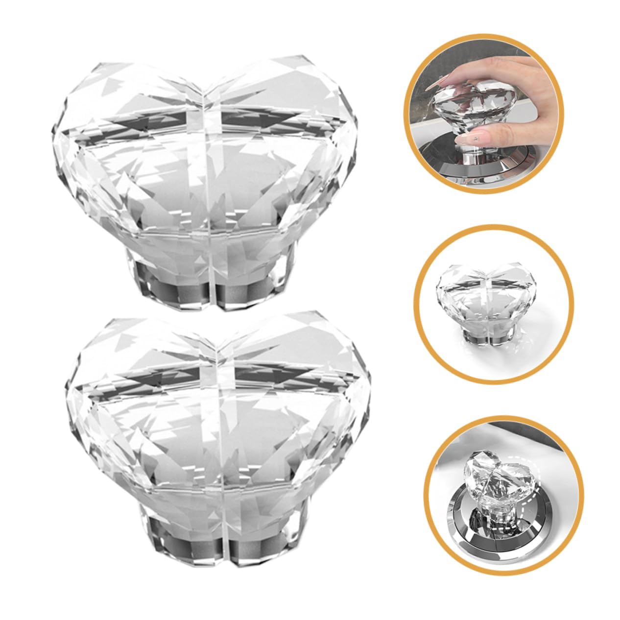 Angoily 2PCS Heart Shaped Toilet Tank Button, Toilet Flush Button, Press Flush Replacement for Home Bathroom - Image 4