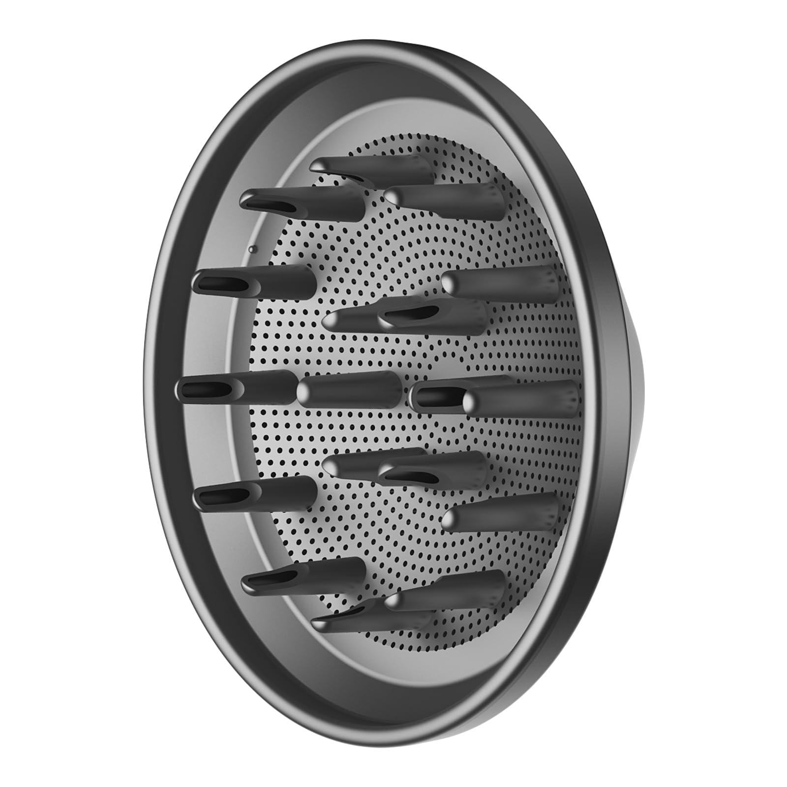 Difusor de secador de pelo para cabello rizado y cabello ondulado natural, accesorio difusor para secador de pelo, difusor magnético de 360° para secador de pelo (gris)