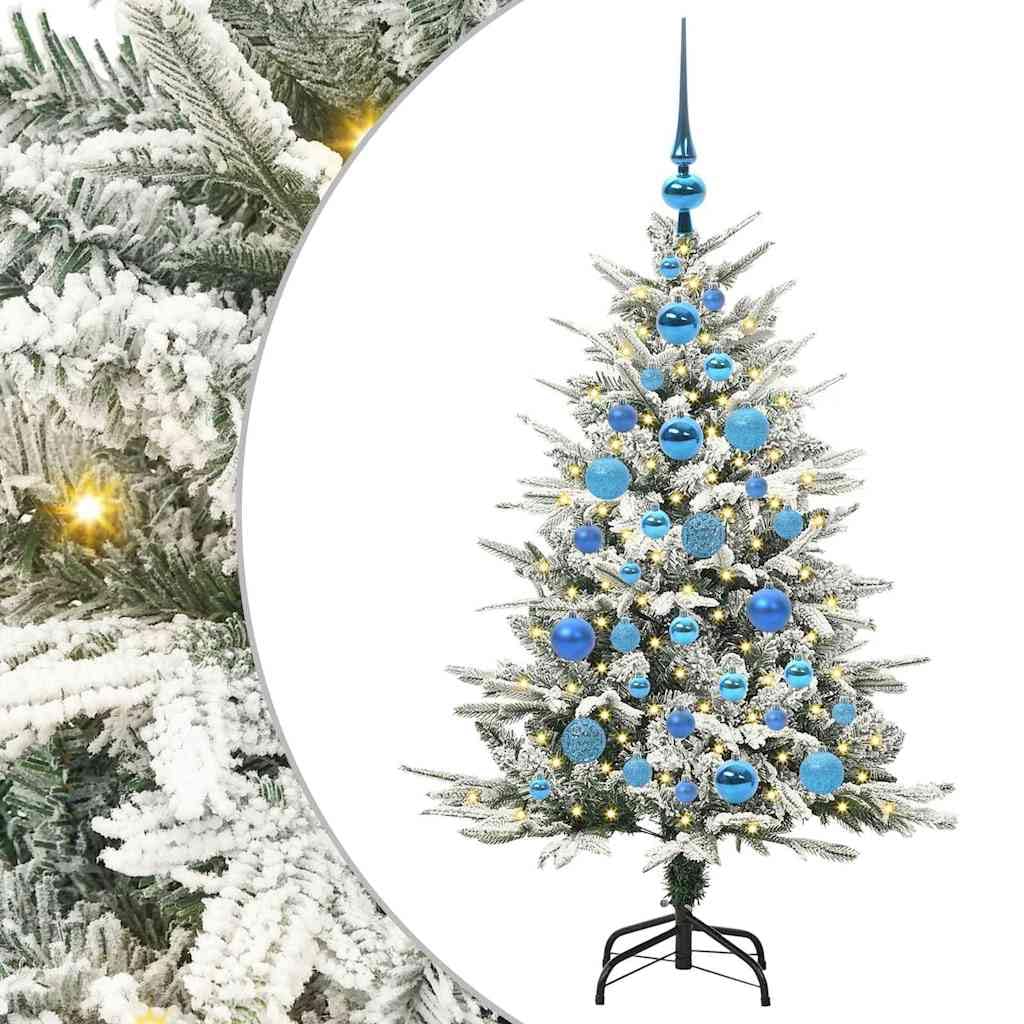 vidaXL Artificial Pre-lit Christmas Tree with Ball Set Green 120 cm, Living Room, Modern Christmas Tree, Decorative, Holiday Decor, USB Powered Light for Festive Seasonal Centerpiece