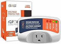 Vista 1 de BXST Protector de voltaje con enchufe para el hogar protege contra sobretensiones de alto y bajo voltaje para refrigerador/TV/PC 120V 1800W