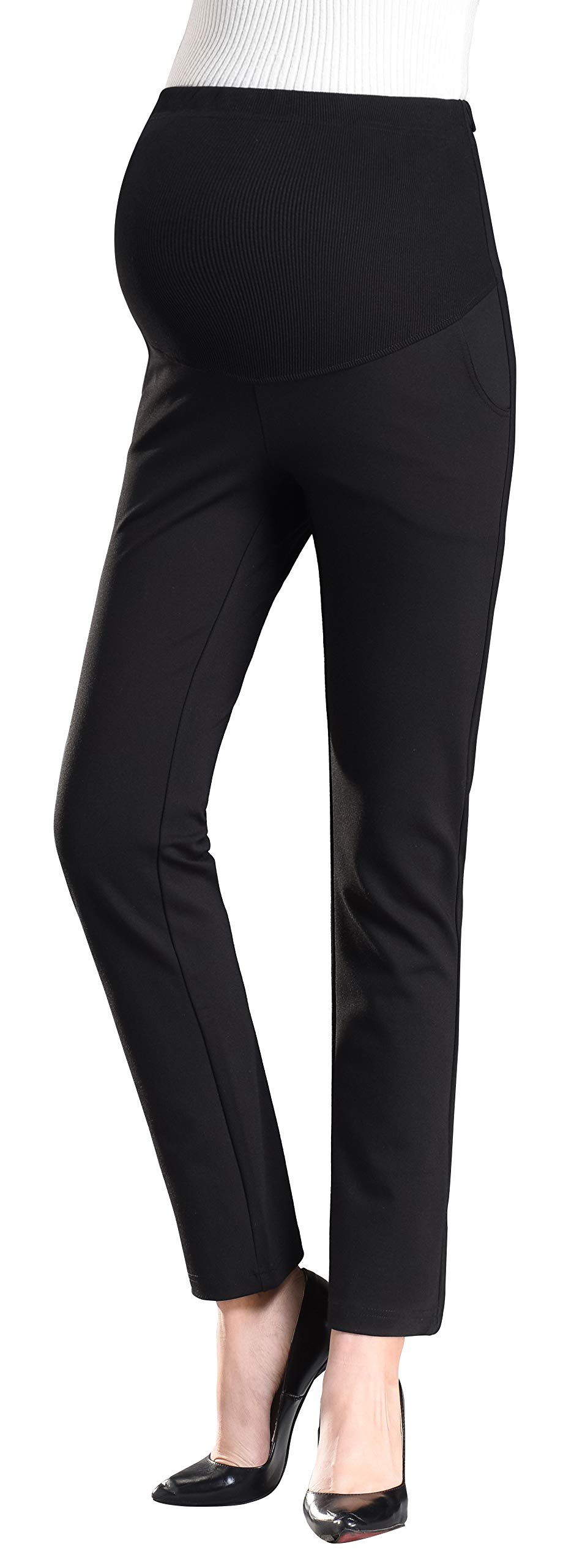 Womens Maternity Bootcut Stretch Career Dress Pants Work Office Over-Bump  Trousers