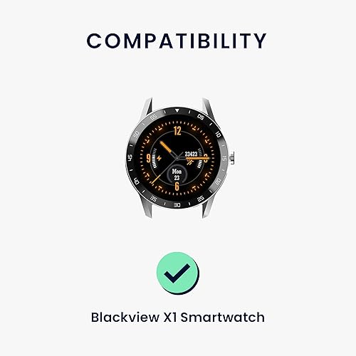 Miniatura 6 de kwmobile Correas compatibles con Blackview X1 Smartwatch Straps 2 correas de silicona de repuesto NegroAzul Oscuro
