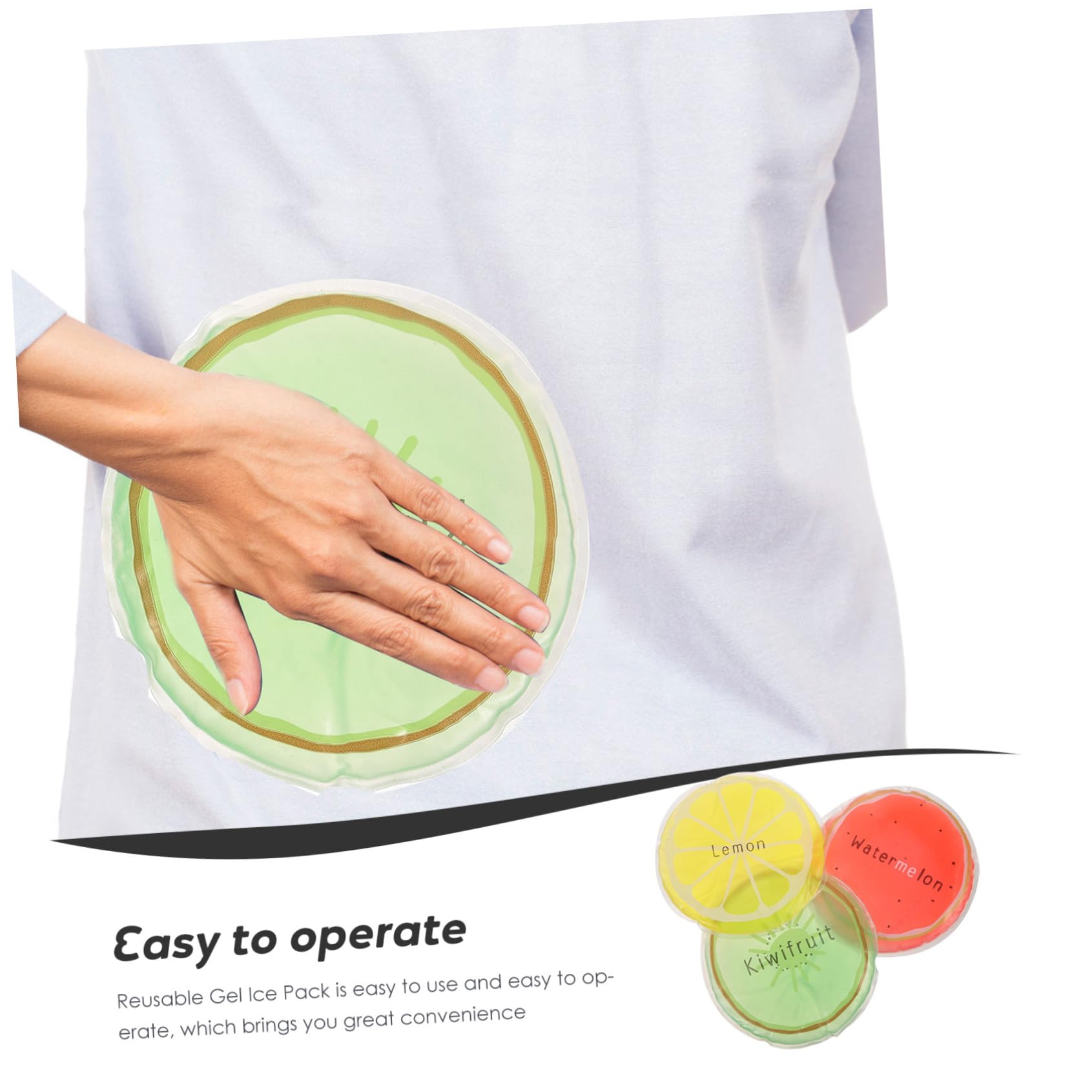 Borsa Ghiaccio Gel Riutilizzabile Frutta 12 Pezzi in Pvc | 12 Pezzi, Design Tondo a Tema Frutta, per Infortuni Sportivi, Facile da Usare e Operare