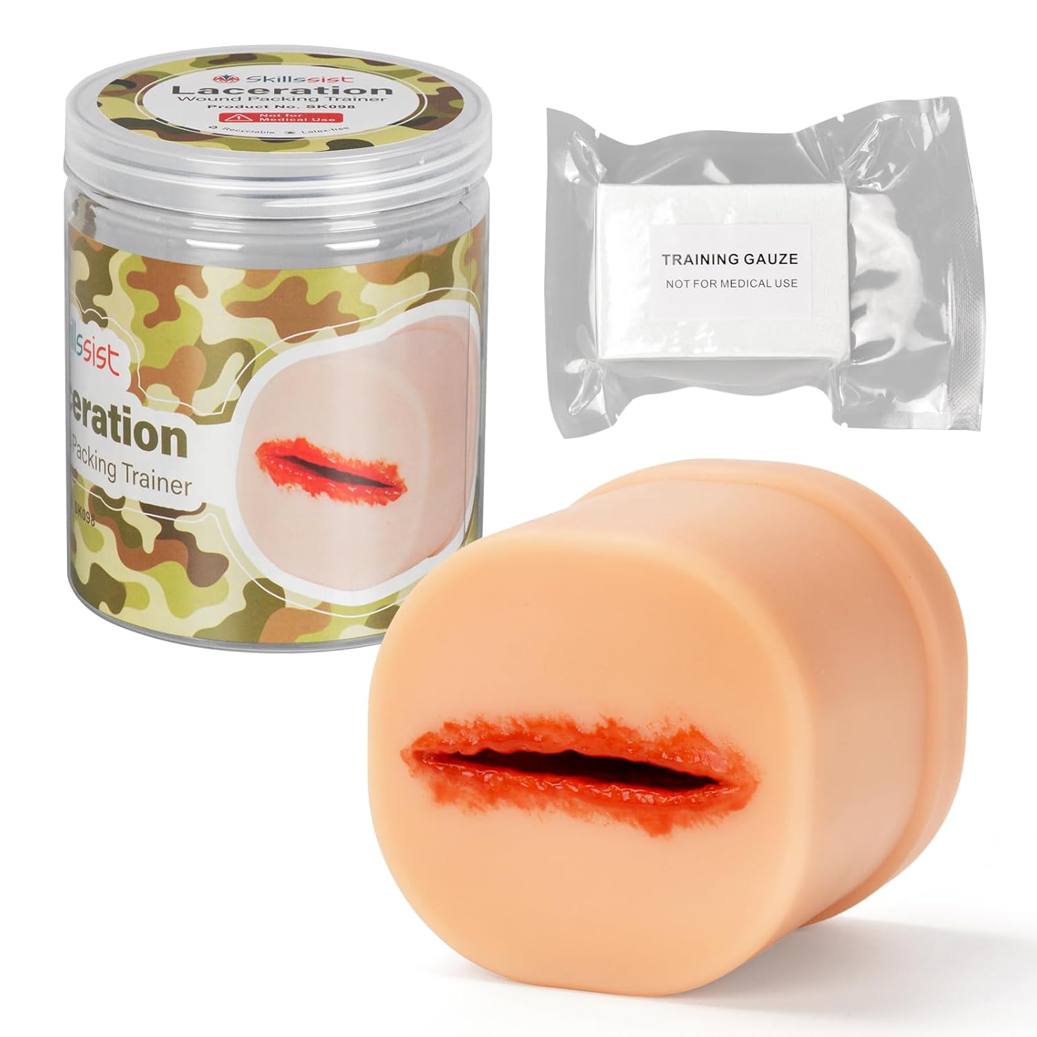Wound Packing Trainer, Laceration Wound Packing Simulator for Hemostasis, Bleed Control Trainer for Medical Education