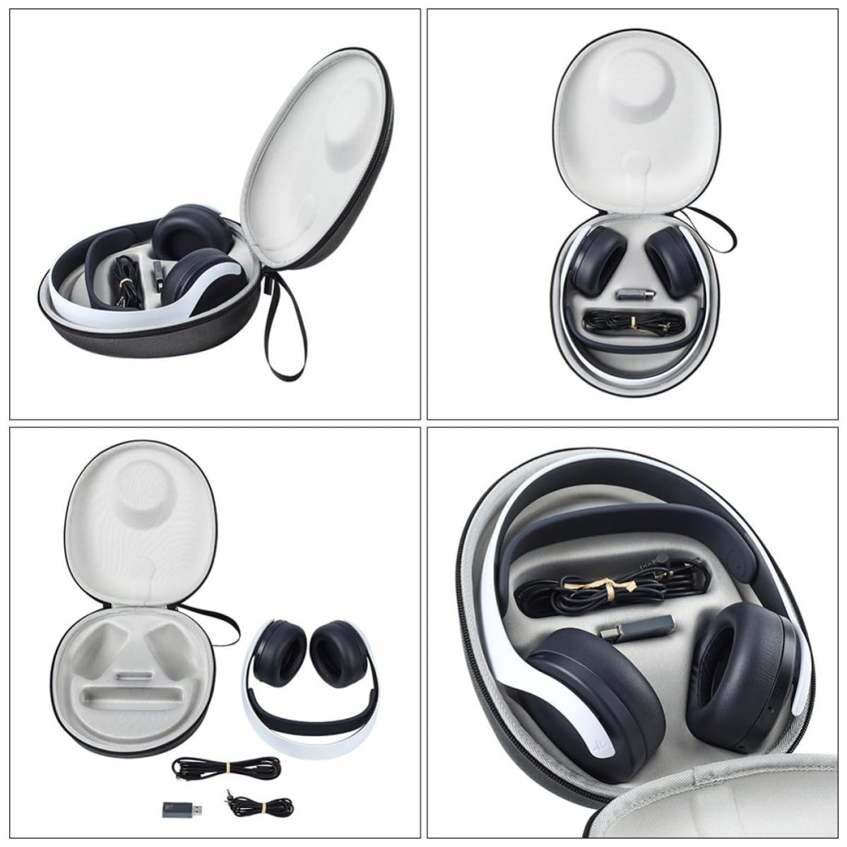 Estuche para Auriculares con Doble Cierre y Estructura de poliéster, diseño Compacto para protección contra Golpes y Uso en Exteriores