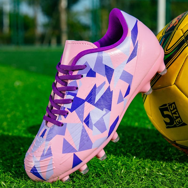 MIFAWA Kids Soccer Cleats Boys Girls Youth Football Cleats for Boys Girls Athletic Outdoor Soccer Shoes Lightweight Teenager Unisex Training Football Shoes for Little and Big Kid