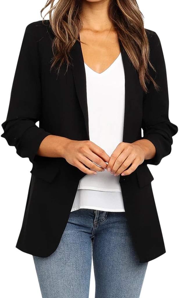 Women Solid Long Sleeve Office â € Ladies Fashion Suit Cardigans Blazer Outcoat Casual Long Jacket Outwear