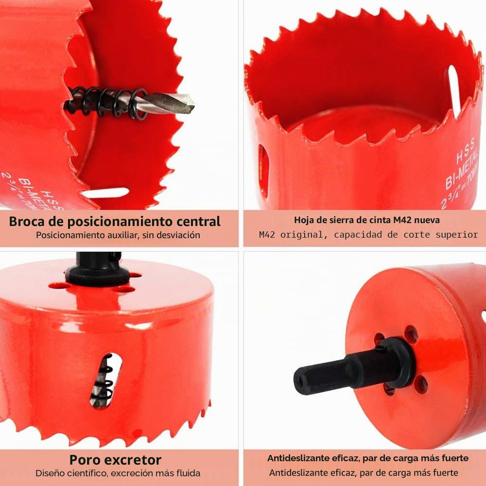 Corona 150 mm,Sierra de corona de M42 HSS LAIWEI para taladrar agujeros en madera, cartón yeso, perfiles de aluminio, PVC y otros materiales