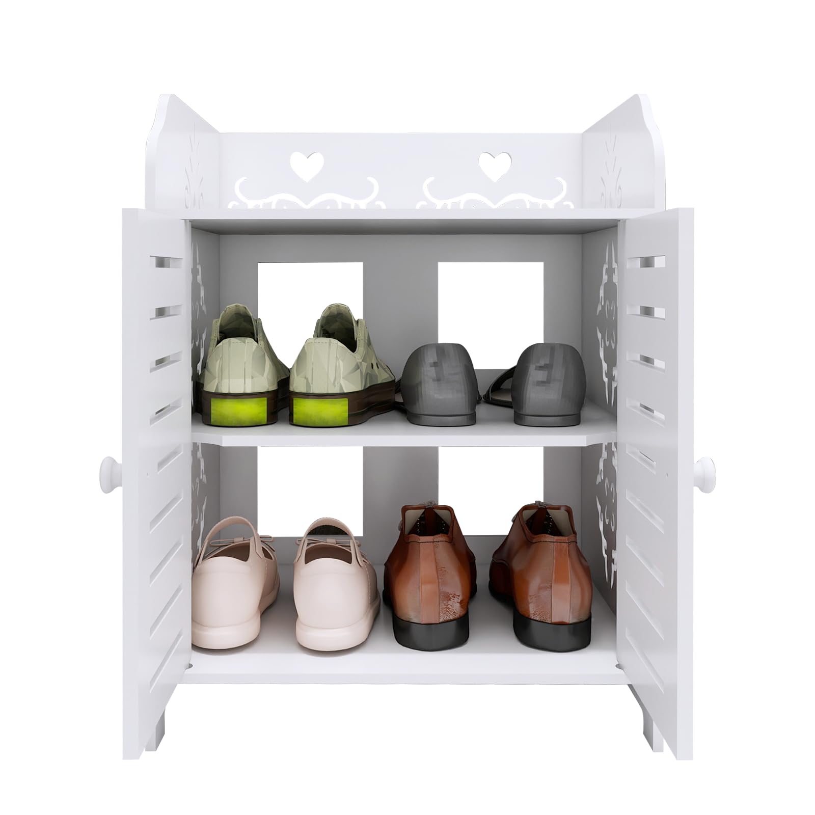LANTUS Mobiletto portaoggetti per WC, mobile da bagno, supporto carta igienica con armadio e ripiani regolabili-40 x 35 x 53 cm (due livelli)