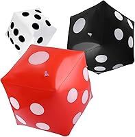 Vista 13 de Paquete de 3 dados inflables grandes jumbo gigantes para interiores y exteriores, juego de mesa Ludo, favor de fiesta en la piscina