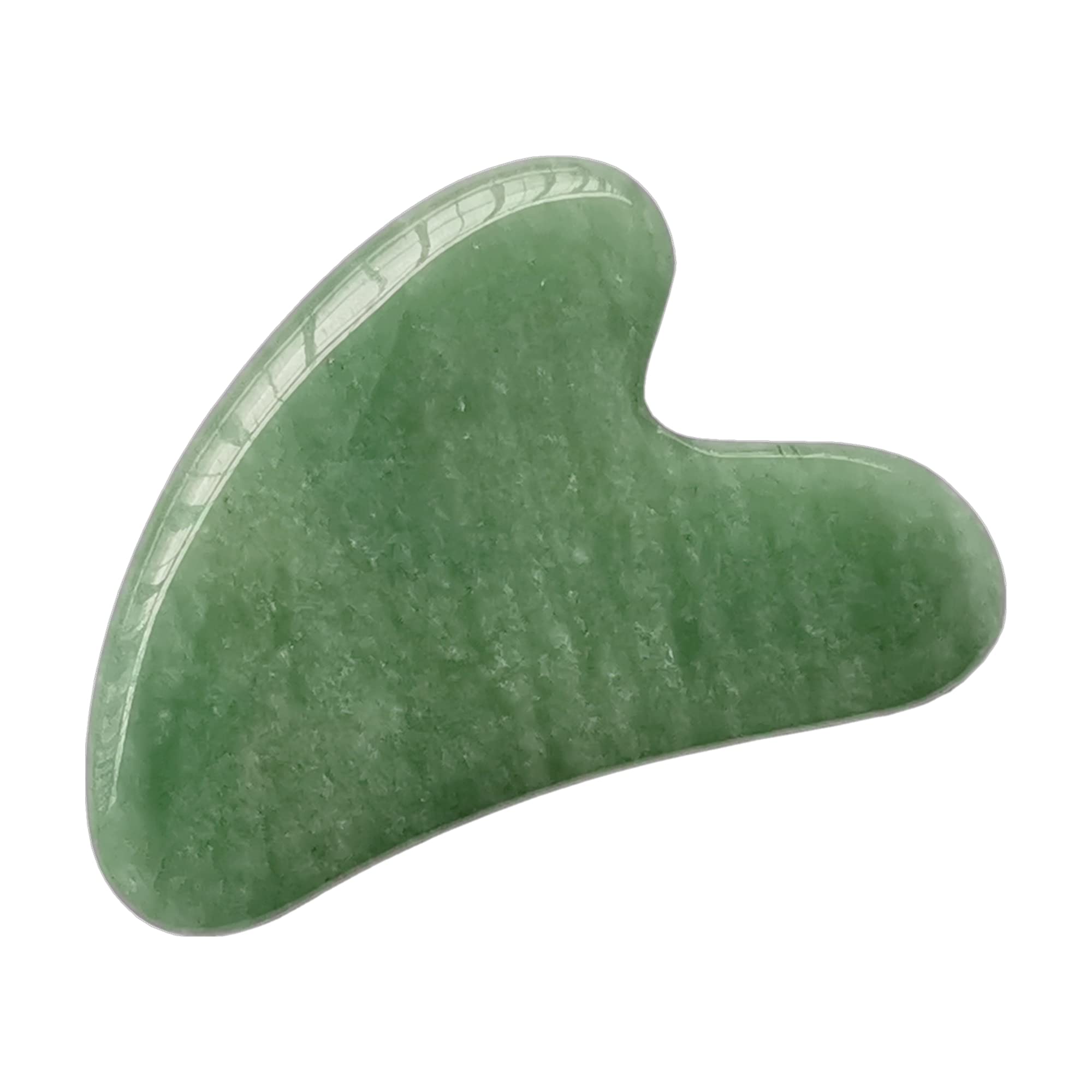 1 Pcs Natural Green Aventurine Scraping Facial Massage Tools, Crystal Jade Guasha Stone