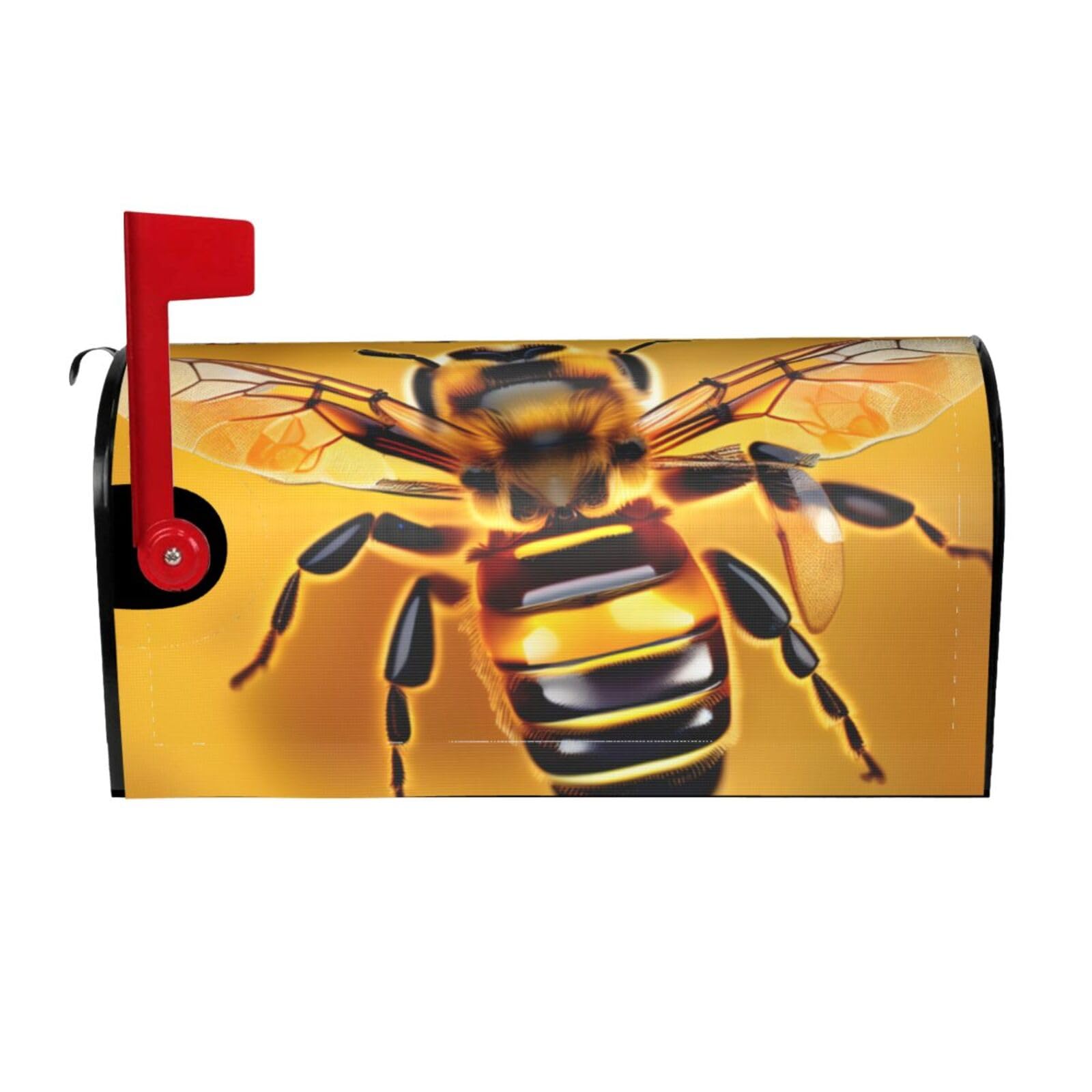 Honey-Bee Print Mailbox Cover Wraps Post Letter Box Cover Decor For Outside Garden Yard Farmhouse Home