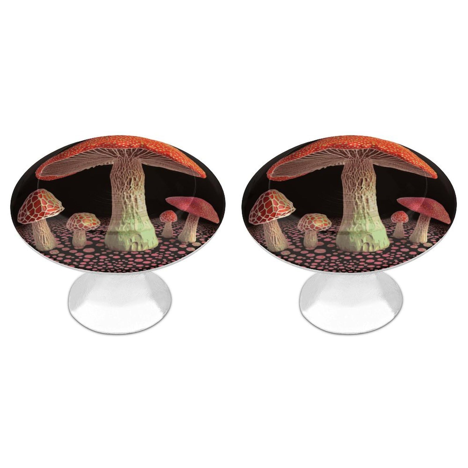 Fekiloot Style Mushroom Cabinet Knob Kitchen Drawer Knob Stainless Steel Round Drawer Pulls Modern Cabinet Hardware Vintage Dresser Drawer For Kitchen Bathroom Closet Dresser Cabinets