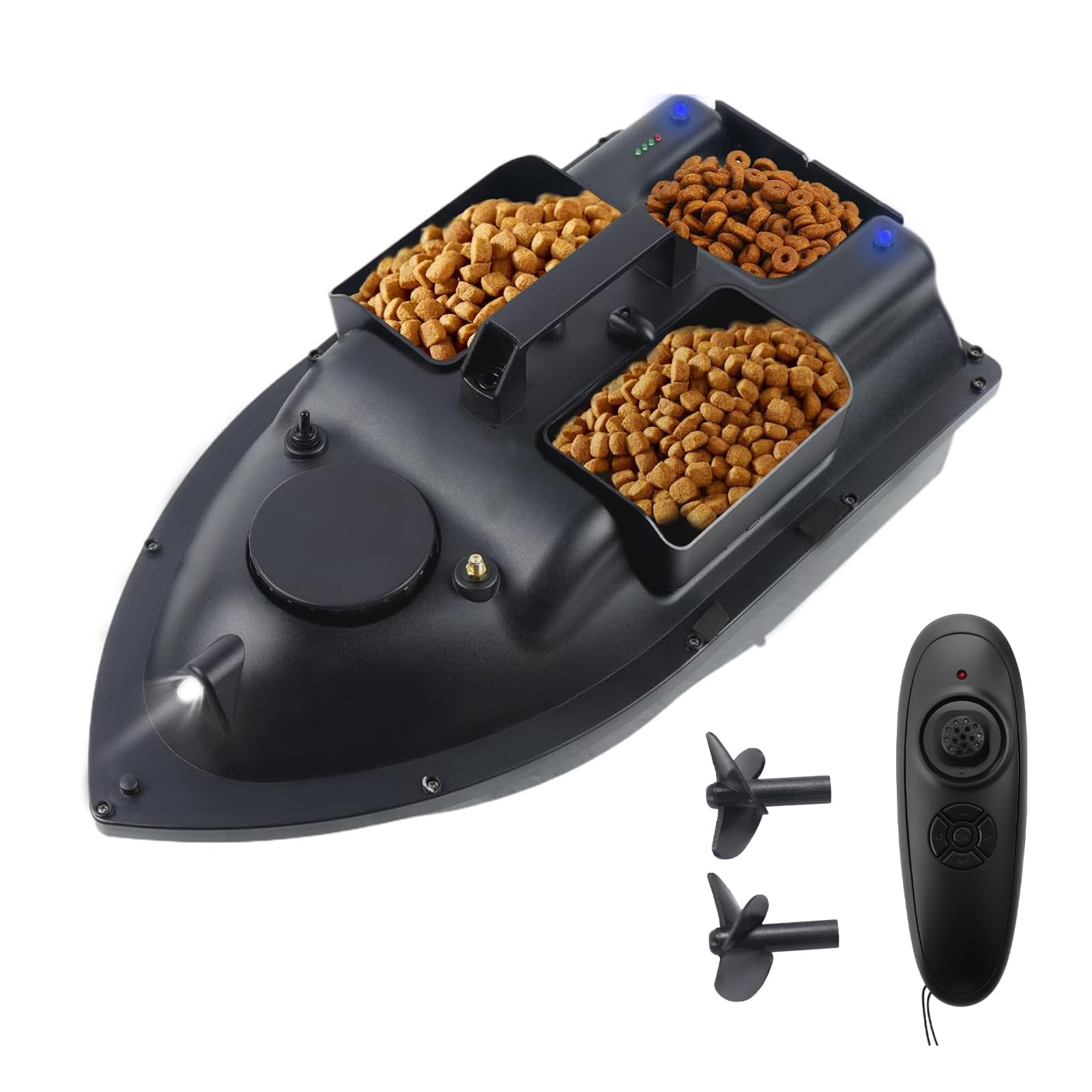 500M RC Futterboot, Köderboot, Baitboat, Fishing Bait Boat, GPS-Boot RC, Fischköder Boot, 2kg Fischköder Doppelmotoren Nachtangeln, Für Flüsse, Seen Oder Flache Gewässer