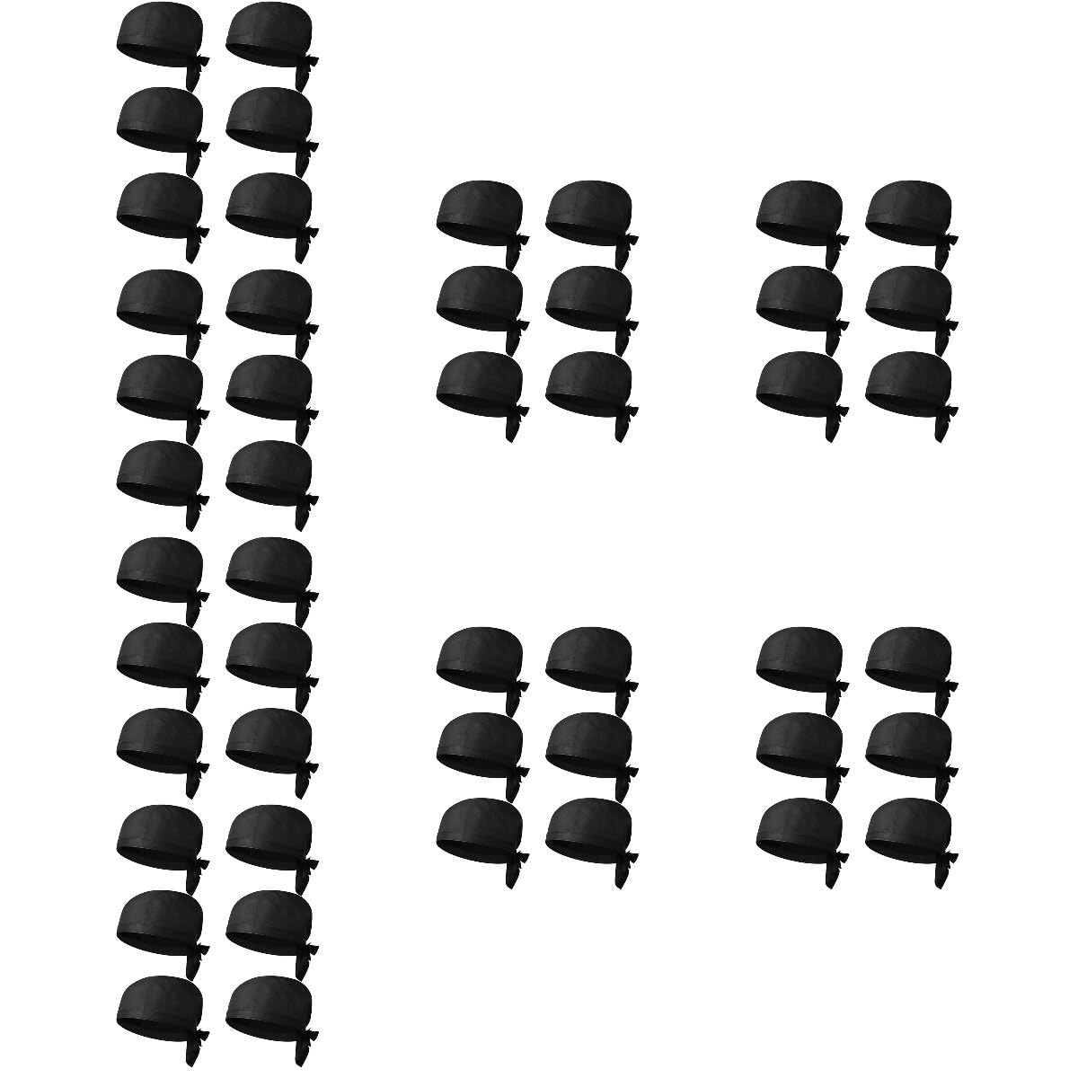 Leung - 48 sombreros decorativos para chef de restaurante, sombreros de cocinero, suministros de cocina, color negro, Negro, 30X20X12CM