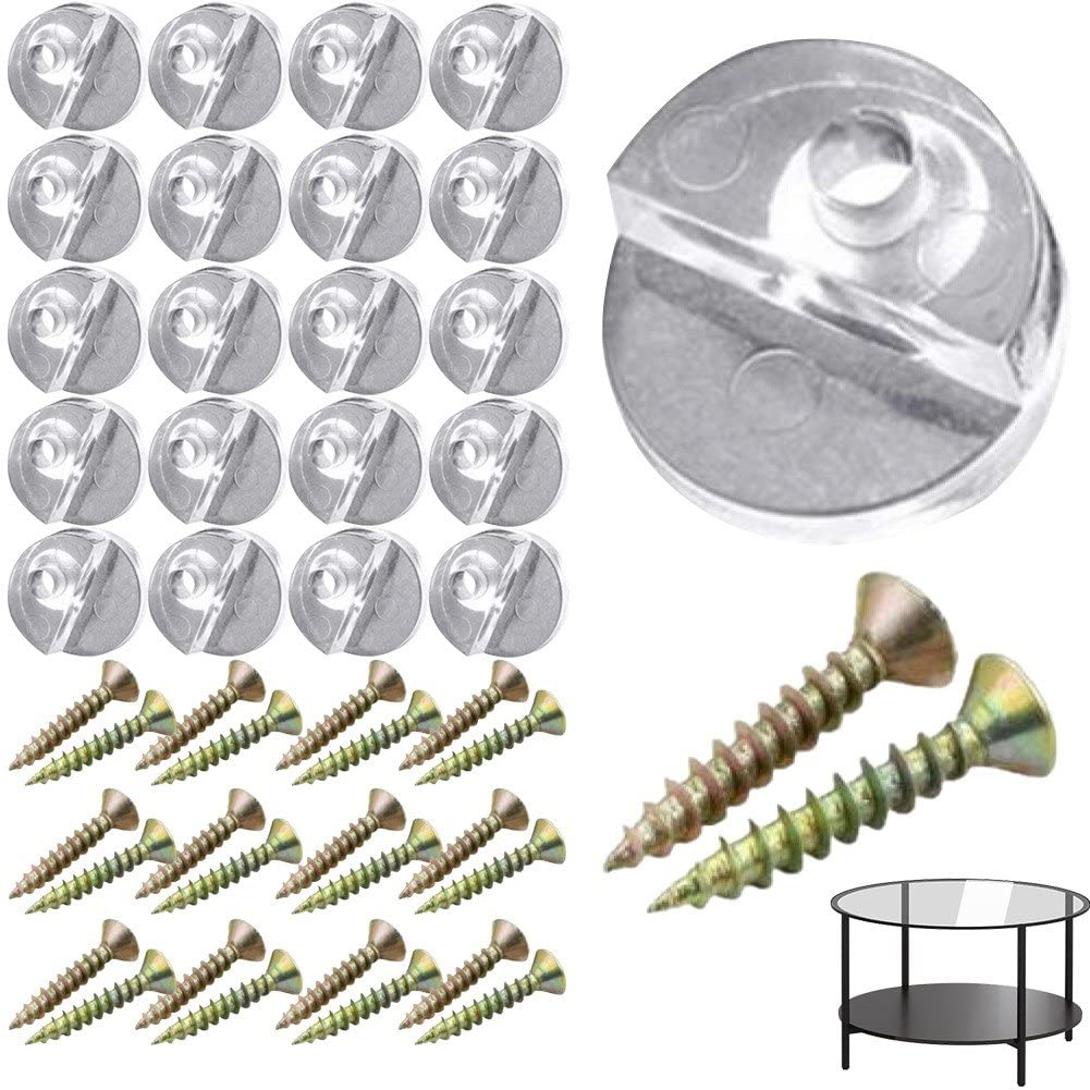 Bemvp Round Glass Retainer Clips Kit 30Pcs Cabinet Glass Clips With Screws For Fixing Glass Cabinet Doors Accessories