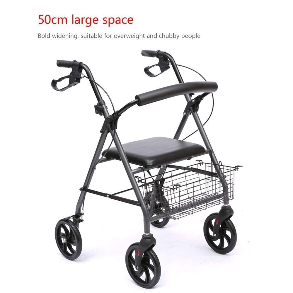 Składany Chodzik Typu Rollator Chodziki Typu Rollator, Składany Chodzik Typu Roller Z Hamulcem Ręcznym Aluminiowe Pomoce W Poruszaniu Się Z Regulowanym Podłokietnikiem Siedziska Lekki Chodzik Dla Sen