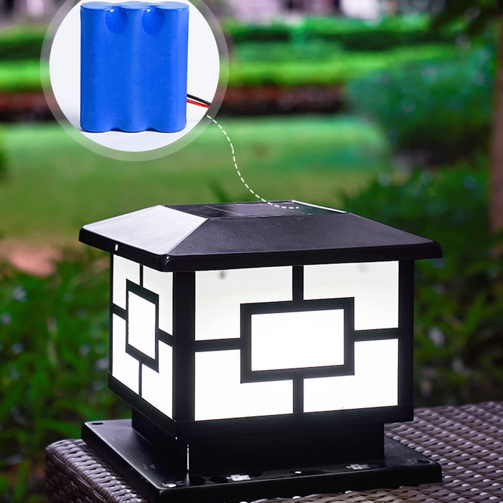 Lampada a LED in Acrilico a Luce Solare Lampada da Esterno Nera a Colonna per Giardino all'aperto con Montaggio a Giardino, Impermeabile