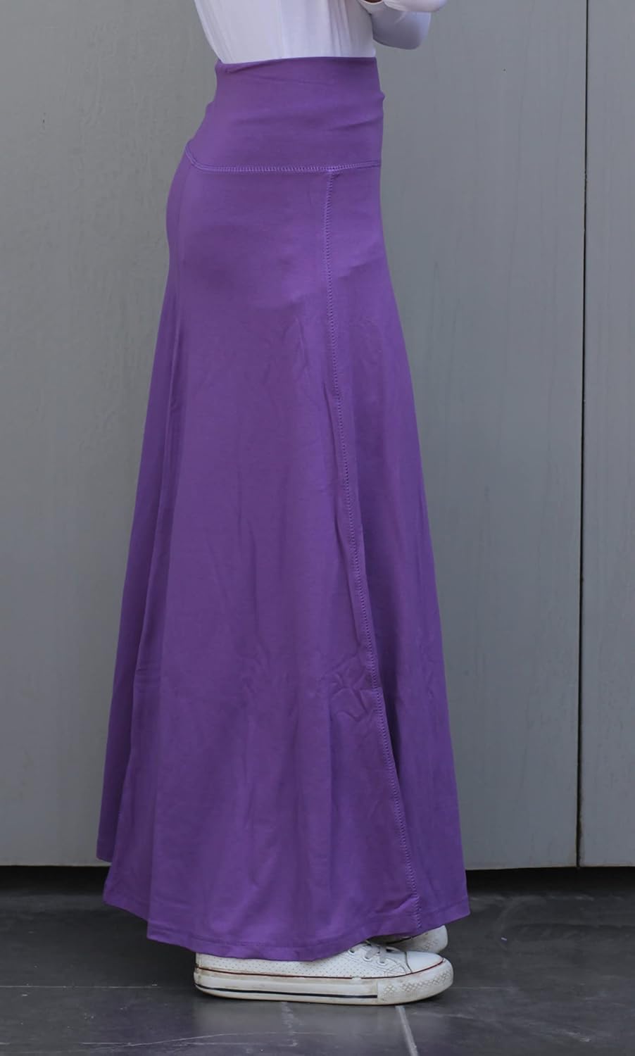 Kosher Casual Long Maxi Skirt with Fold Over Waist for Girls Kids Medium Black