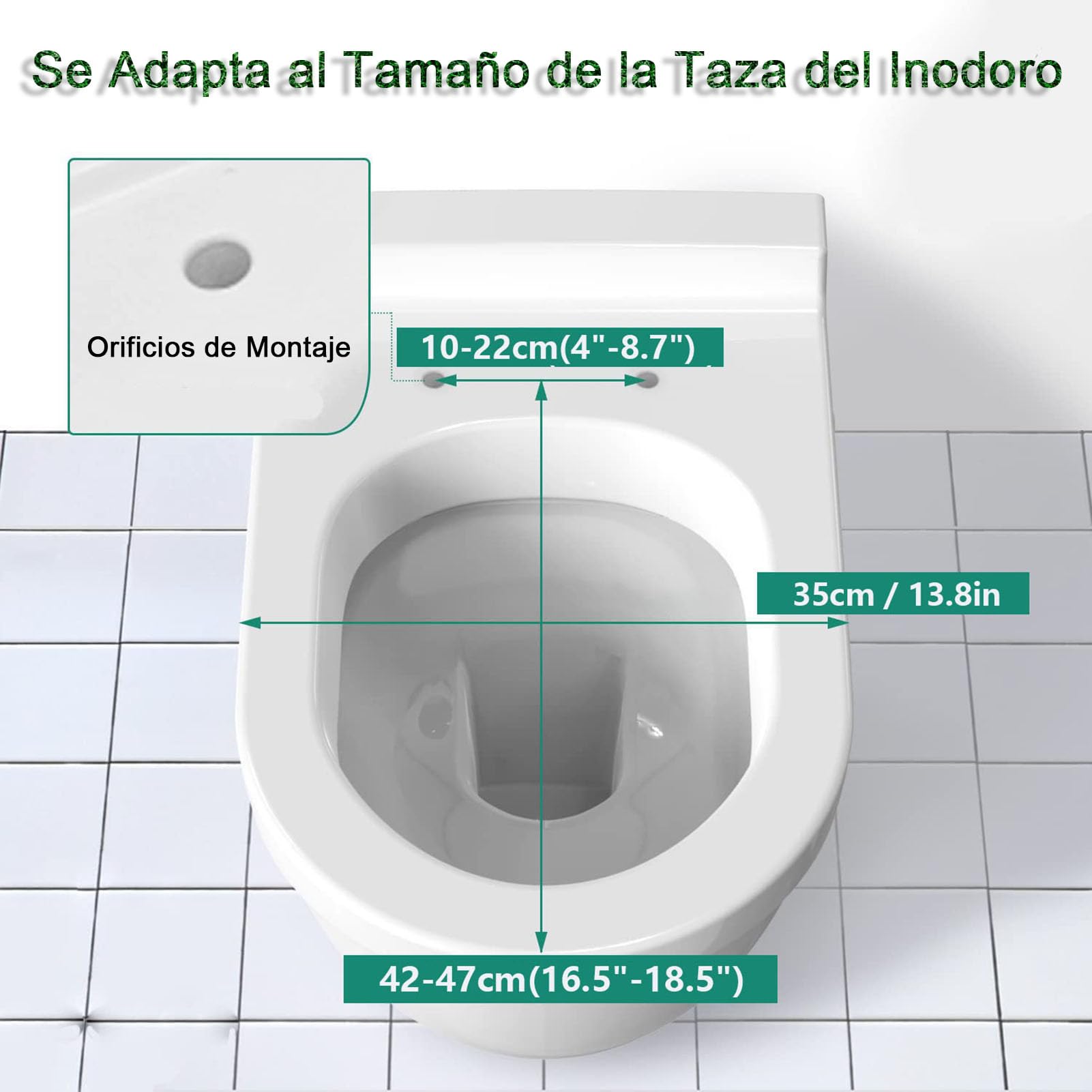 Tapa WC Universal UF Resin, Tapa de Inodoro con Cierre Suave y Liberación Rápida para una Fácil Limpieza, Asiento de Inodoro con Bisagras Ajustables, Forma D, Blanco, 02N, 44x35cm