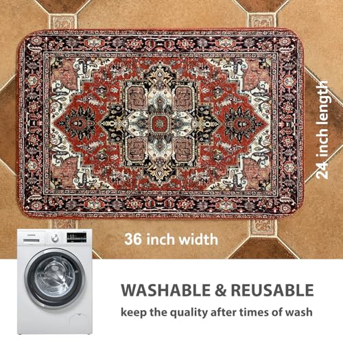 Image of nunubaby Washable Pee Pads for Dogs, Stylish, Non-Slip and Leak-Proof Pee Pads. Reusable Potty Pads for Dogs for Crates and Floors.(Red /Rect,24 inch x36 inch )
