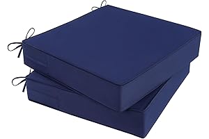 Outdoor Chair Cushion: 22x24, Memory Foam, Waterproof, 3-Year Color Fastness