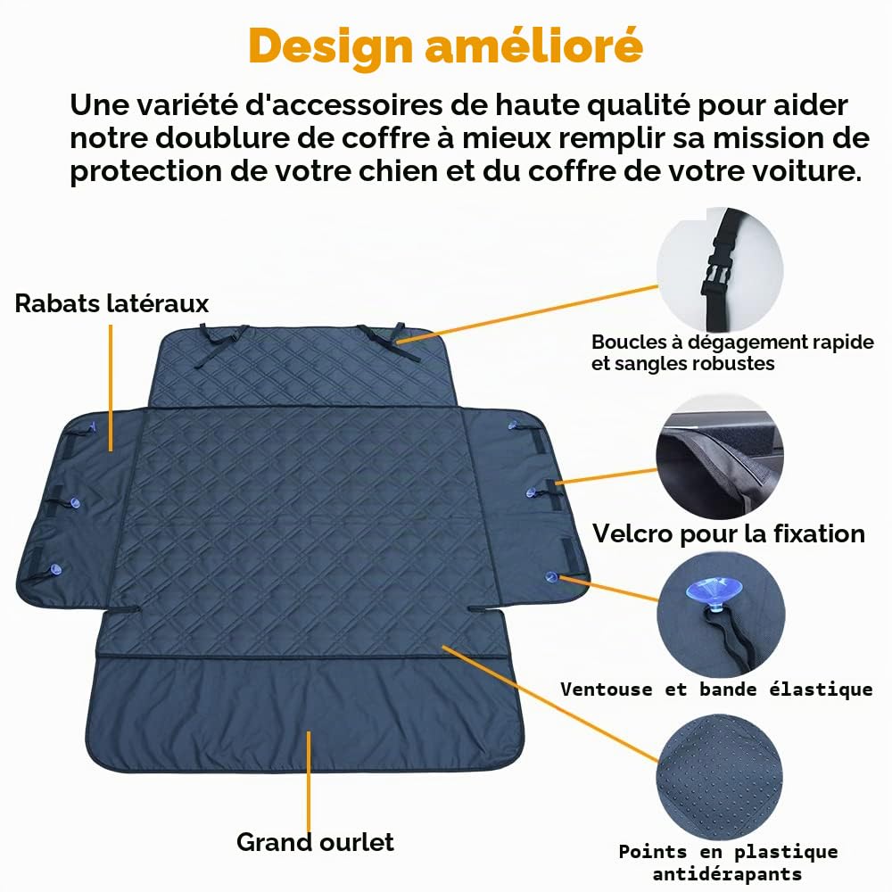 Housse De Siège d'Auto pour Chien De Coffre De Voiture Doublure De Coffre De Voiture Housse De Protection, Camion, SUV 134x201CM