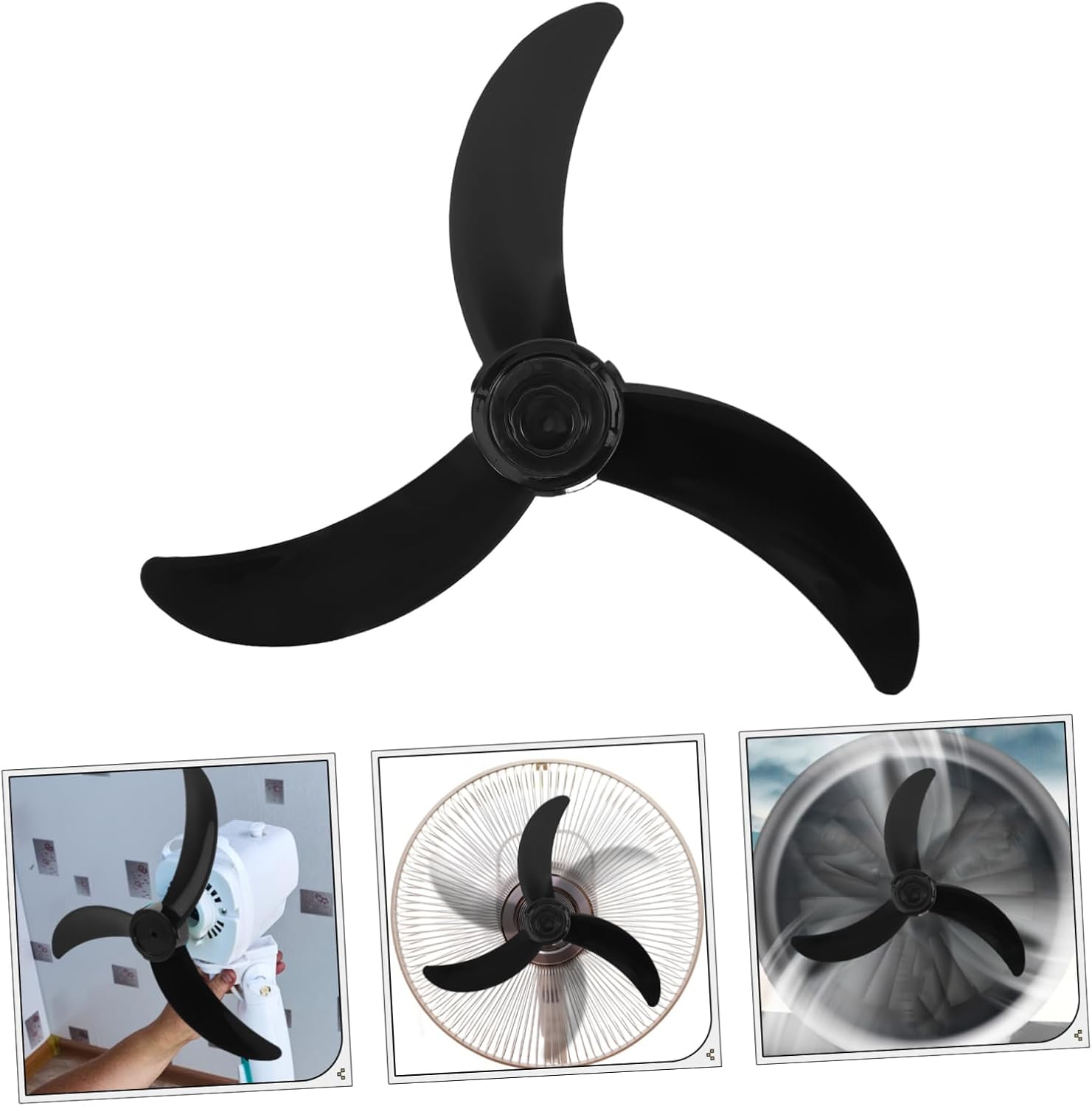 VALICLUD Plastic Fan Blades for Electric Fans Quiet Replacement Parts Abs Three-leaf Design Low Noise Compatibility