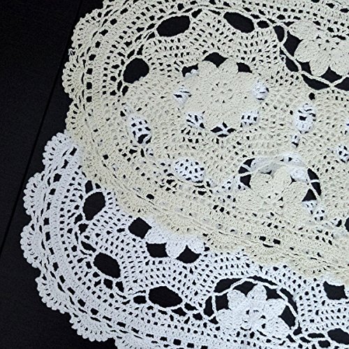 Laivigo Handmade Crochet Lace Oval Lucky Flower Tablecloth Table Runner Doilies Doily,12X24 Inch,White #TOP3