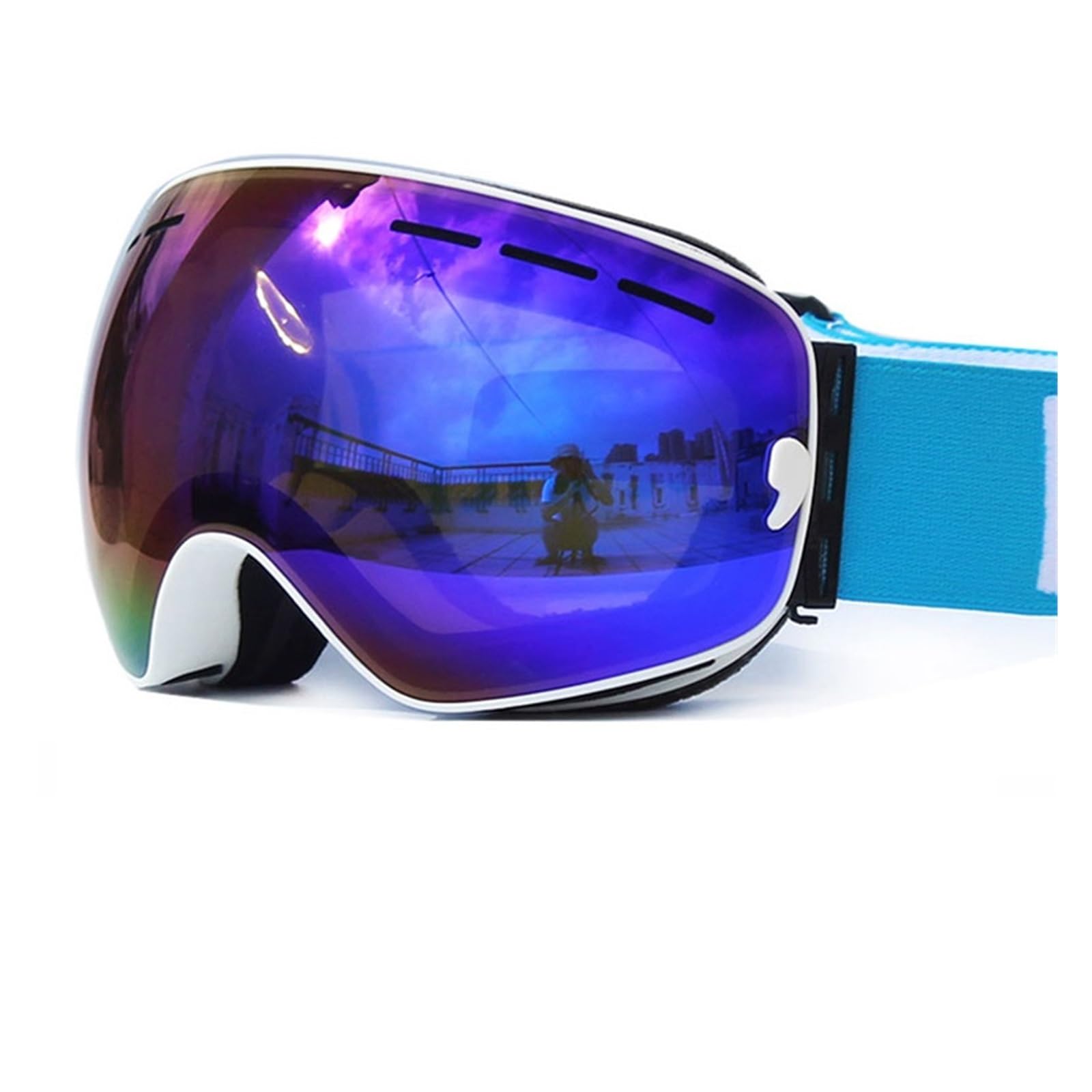 Occhiali da sci Occhiali da sci a doppio strato UV400 - maschera da sci grande antiappannamento Occhiali da sci da neve Snowboard Occhiali da sci Occhiali con lenti a specchio Occhiali da estern