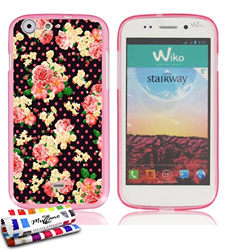 Coque souple Ultra-Slim WIKO STAIRWAY au motif exclusif [Romantique] [Rose] de MUZZANO + STYLET et CHIFFON MUZZANO® OFFERTS - La Protection Anti-rayure ULTIME, ELEGANTE ET DURABLE pour votre WIKO STAIRWAY